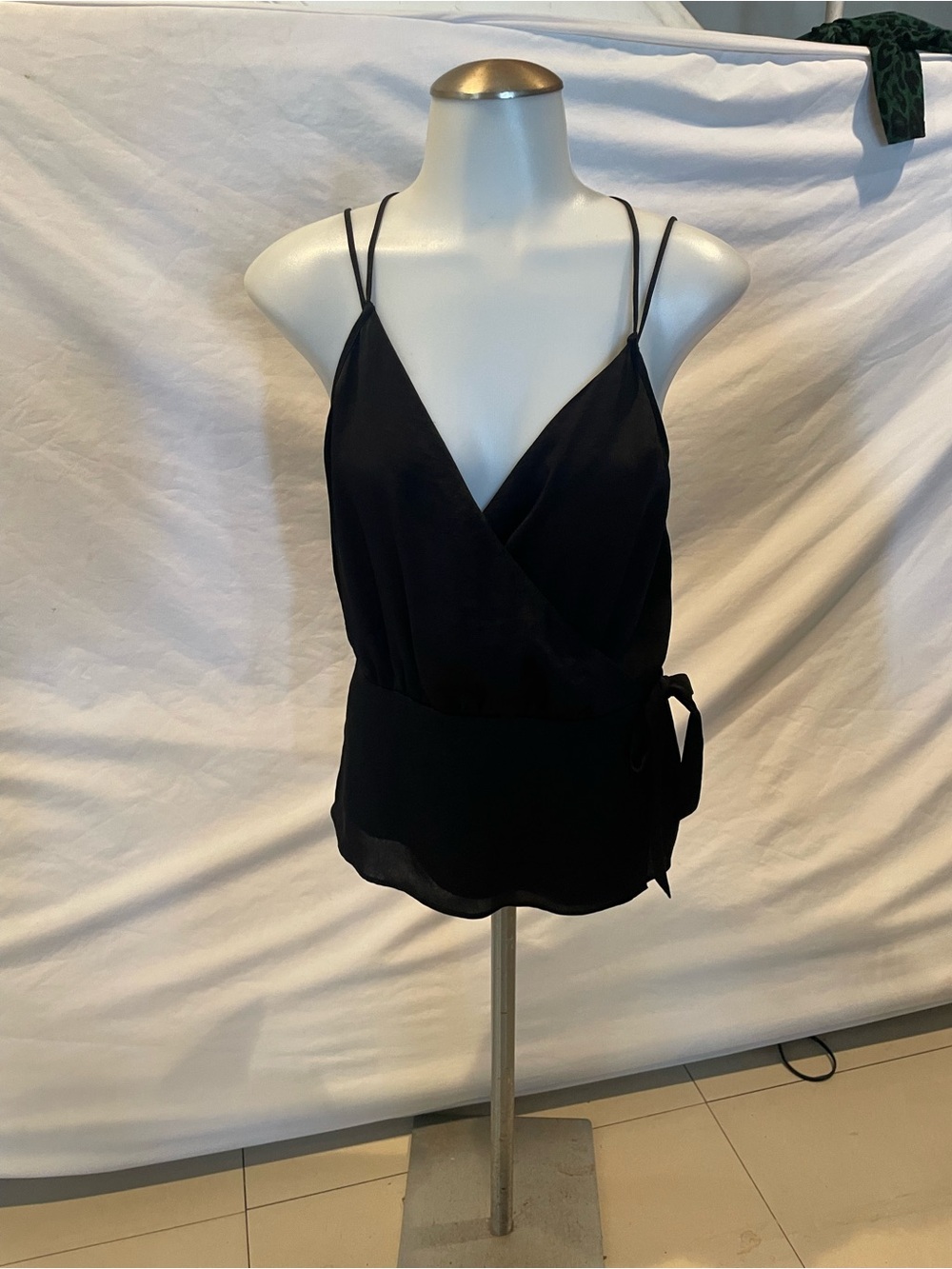 Express Black Wrap Cami with Side Tie and Double Straps size medium